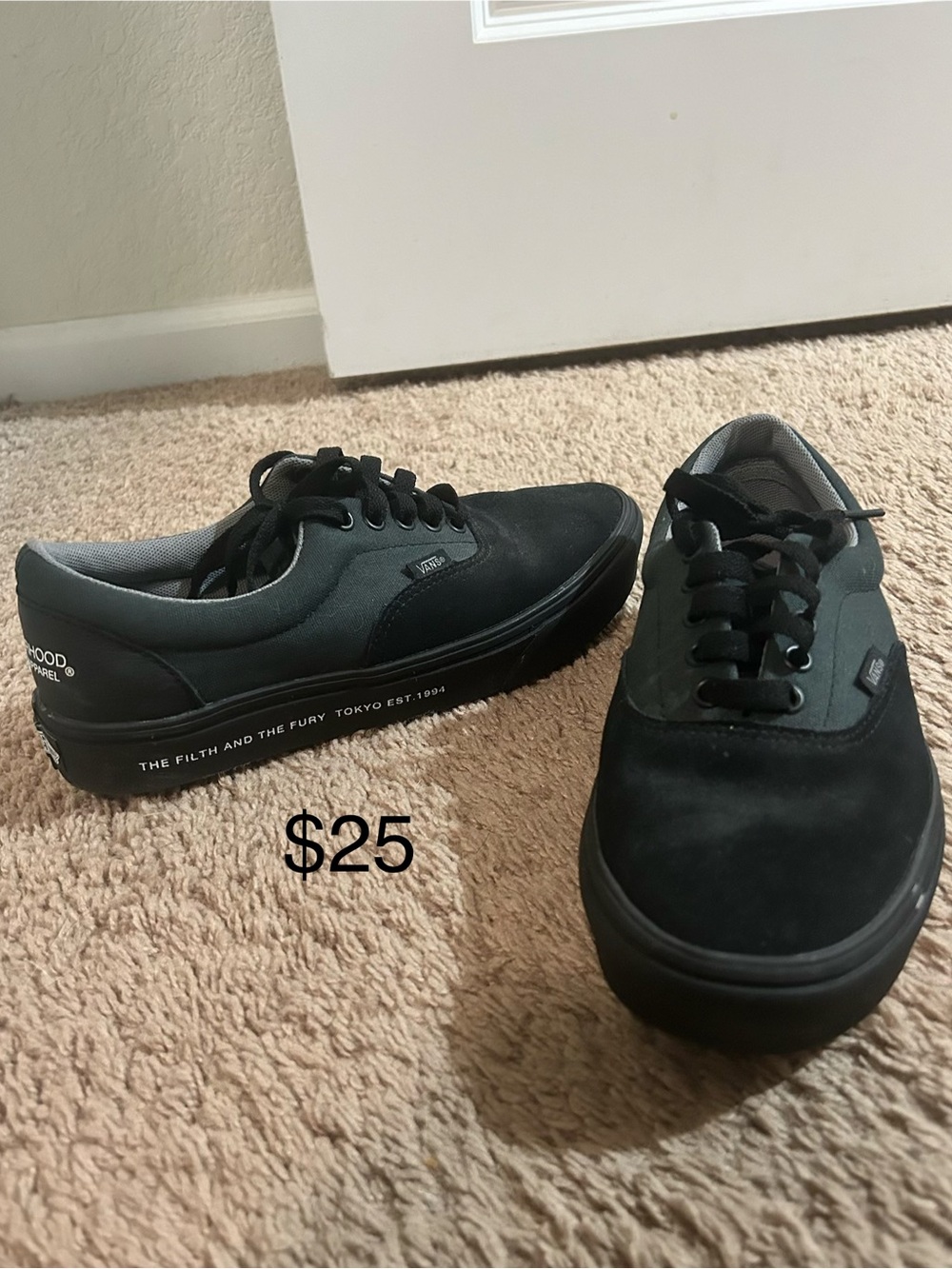 Vans Black and Dark Gray Low-Top Sneakers